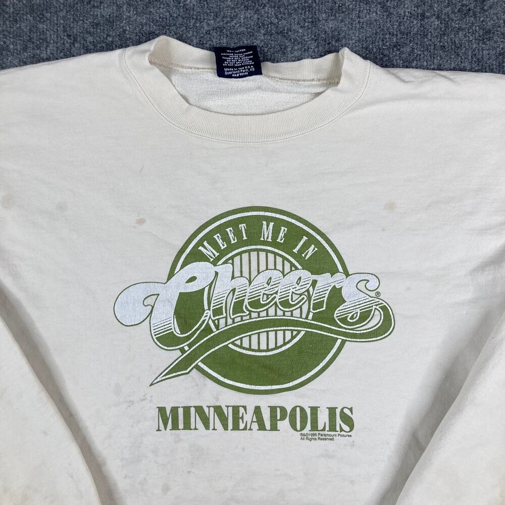 Jones & Mitchell Sweatshirt‎ Mens LargeWhite Cheers Minneapolis Graphic